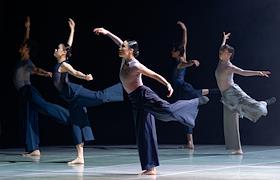 XXIII International Ballet Festival Dance Open. The performance 'Circle of Heaven' by the Guangdong Modern Dance Company (PRC) staged by choreographer Li Pian Pian on the stage of the Alexandrinsky Theater