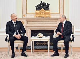 Russian President Vladimir Putin met with Azerbaijani President Ilham Aliyev in the Kremlin