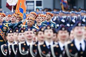 Военный парад на площади Победы в Калининграде, посвященный 79-ой годовщине Победы в Великой Отечественной войне
