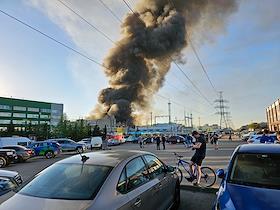 Пожар на производственном объединении им. Губкина И.М. по адресу Автобусная улица, дом 3