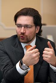 Глава Федерального агентства по энергетике РФ (Росэнерго) Дмитрий Аханов в Центре общественных связей Министерства промышленности и энергетики РФ