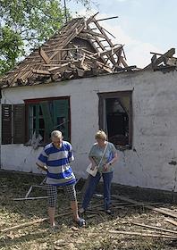 Последствия обстрела в Ханженково, Макеевка