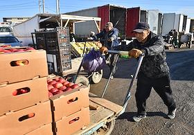 Жанровые фотографии. Работа рынков в Астане, Республика Казахстан
