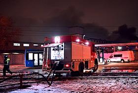 Пожар на складе на улице Промышленная