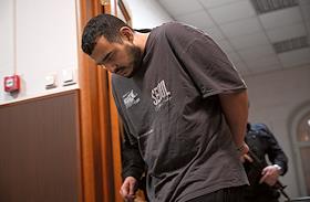 Заседание Басманного районного суда по избранию меры пресечения подозреваемому по делу о теракте гражданину Узбекистана Ахмаду Курбанову, в результате которого были убиты начальник войск радиационной, химической и биологической защиты Вооруженных сил Российской Федерации, Герой труда России Игорь Кириллов и его помощник Илья Поликарпов