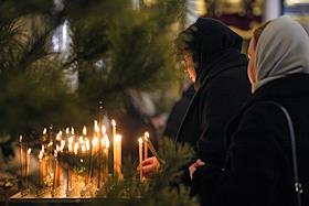 Литургия в честь праздника Рождества Христова. В соборе Казанской иконы Божией Матери