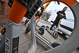 Genre photos. The beginning of the scooter rental season in Moscow. Scooters of the company 'Whoosh'