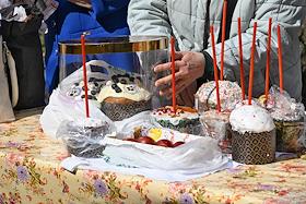 Великая Суббота. Чин освящения пасхальных куличей, яиц и пасхи в канун Светлого Христова Воскресения в Храме святителя Николая Чудотворца в Хамовниках