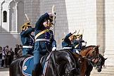 The ceremony of changing the foot and horse guards of the Presidential Regiment of the Federal Security Service of Russia on Cathedral Square of the Moscow Kremlin