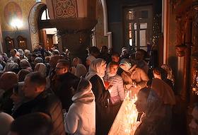 Пасхальная служба в храме Святого Иоанна Предтечи в Красноярске