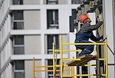 Views of Moscow. Genre photography. New buildings near the Terekhovo metro station. Construction of the residential area 'Ostrov'
