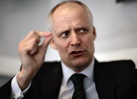 Генеральный директор компании 'Никомед' Хакан Бьерклунд во время пресс-конференции в агентстве РИА 'Новости'