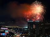 Festive fireworks in honor of the 80th anniversary of Victory in the Great Patriotic War