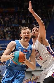 Единая лига ВТБ по баскетболу. Матч между командами 'Зенит' (Санкт-Петербург) - ЦСКА (Москва) на стадионе 'Арена'