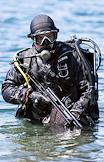 Training and methodological assembly of divers of the SOBR 'Viking' of the Russian Guard Directorate for the Kaliningrad Region at one of the quarries in the Yantarny urban district