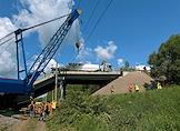 The situation at the site of the collapse of a bridge span in the Bryansk region, when passenger train No. 86, traveling from Klimov to Moscow, passed under it
