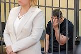 Court hearing on the case of former head of the criminal investigation department of OP 10 Andrei Karpov, on the case of receiving a bribe, in the Leninsky District Court