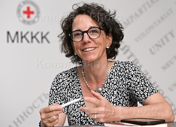 Director of Operations of the International Committee of the Red Cross (ICRC) Yasmin Pras-Dessimo during an interview