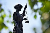 Genre photos. Sculpture of the goddess of justice Themis near the building of the Regional Court in Krasnoyarsk