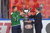 The Continental Hockey League (KHL) championship superfinal in the 3x3 format at the CSKA Arena stadium. Final. Match between the teams 'Salavat Yulaev' (Ufa) and 'Ak Bars' (Kazan)