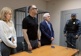 Судебное заседание по делу Игоря Данилова, бывшего директора «Екатеринбург-Экспо», обвиняемого по статьям ч. 4 ст. 160 УК РФ «Присвоение или растрата» и ч.1 ст. 285 УК РФ «Злоупотребление должностными полномочиями» в Ленинском районном суде, в Екатеринбурге