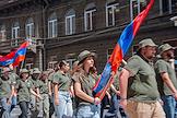 Procession of participants of the XII All-Armenian Youth and Student Rally of the Armenian Revolutionary Federation (ARF) 'Dashnaktsutyun' to the monument to the founder of the First Republic of Armenia Aram Manukyan in Yerevan