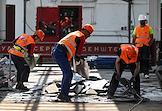 Dismantling of a section of the Moscow monorail from the Vystavochny Tsentr station to the Ulitsa Sergey Eisenstein station