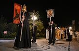 Celebration of the Day of the Baptism of Rus and the Day of Remembrance of the Holy Equal-to-the-Apostles Grand Knyaz Vladimir on the territory of the museum and church complex 'New Chersonesos'. Night Divine Liturgy in the Holy Trinity Church-Park. The procession with the cross after the All-Night Vigil in the St. Vladimir Chersonesos Cathedral