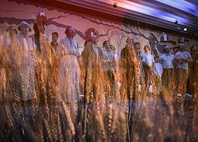 Церемония открытия первой части мультимедийной экспозиции 'Крестный отец' в Музее Христианства на территории музейно-храмового комплекса 'Новый Херсонес'