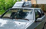 The aftermath of an unmanned aerial vehicle (UAV) hitting a residential area in Voronezh
