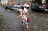 Consequences of heavy rain in the city center