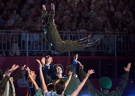 XVII Международный военно-музыкальный фестиваль 'Спасская башня' на Красной площади. Церемония закрытия