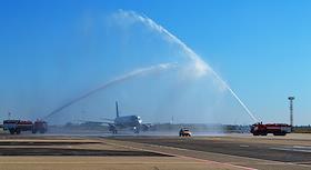 Первый рейс после возобновления работы аэропорта Краснодара