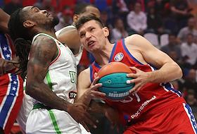 Единая Лига ВТБ. Матч между командами ЦСКА - УНИКС на стадионе 'Мегаспорт'