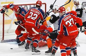 Континентальная Хоккейная Лига (КХЛ). Матч между командами ЦСКА (Москва) - 'Амур' (Хабаровск) на ЦСКА Арене