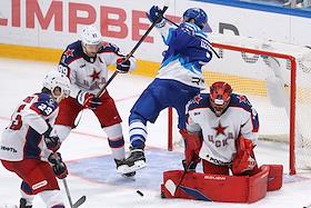 Континентальная Хоккейная Лига (КХЛ). Матч между командами 'Динамо' (Москва) - ЦСКА (Москва) на стадионе 'ВТБ Арена'