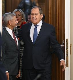 Переговоры Министра иностранных дел России Сергея Лаврова с Министром иностранных дел Республики Индии Субраманиямом Джайшанкаром в Доме приемов МИД России
