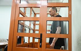 Заседание суда по делу жителя Курска Виталия Ревина, обвиняемого в содействии террористической деятельности, во Втором западном окружном военном суде