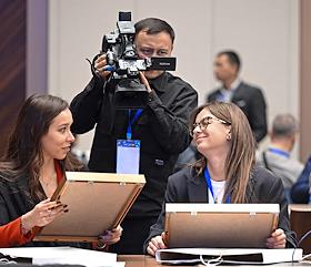 Государственный визит президента России Владимир Путина в Киргизию. Сессия Совета коллективной безопасности Организации Договора о коллективной безопасности (ОДКБ) в правительственном комплексе 'Ынтымак Ордо'