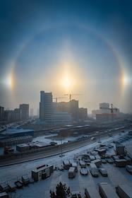 Жанровые фотографии. Атмосферное явление гало в Красноярске