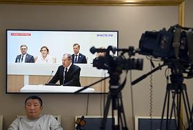 Министр иностранных дел России Сергей Лавров выступил в рамках 'правительственного часа' на пленарном заседании Совета Федерации на тему 'Об актуальных вопросах внешней политики Российской Федерации' в Совете Федерации