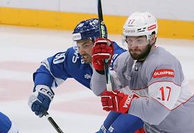 Континентальная Хоккейная Лига (КХЛ). Матч между командами 'Динамо' (Москва) - 'Спартак' (Москва) на стадионе 'ВТБ Арена'