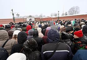 Ситуация у Петропавловской крепости. Очередь на вход