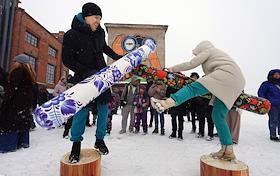 Празднование Масленицы в культурном квартале 'Брусницын'