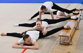 Открытая тренировка по художественной гимнастике для детей с синдромом дауна, организованная международным Фондом развития и поддержки спорта, художественной гимнастики и социальных проектов для детей с интеллектуальными нарушениями, во Дворце гимнастики Ирины Винер