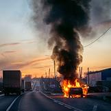 Горящий автомобиль иранского производства Khodro Samand во Владимирской области