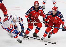 Континентальная Хоккейная Лига (КХЛ). Матч между командами ЦСКА (Москва) - СКА (Санкт-Петербург) на стадионе 'ЦСКА Арена'