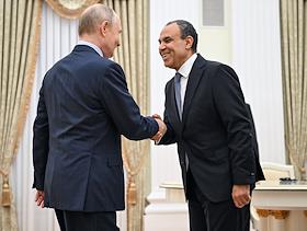 Президент России Влаимир Путин встретился с министром иностранных дел, международного сотрудничества и по вопросам египтян за рубежом Арабской Республики Египет Бадром Абдельати в Кремле