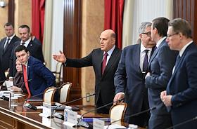 Встреча председателя правительства России Михаила Мишустина с премьер-министром Республики Узбекистан Абдуллой Ариповым в Доме правительства России