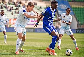 Мир Российская Премьер-Лига (РПЛ) 2025/2026. 25-й тур. Матч между командами 'Динамо Мх' (Махачкала) - 'Зенит' (Санкт-Петербург) на стадионе 'Анжи-Арена'